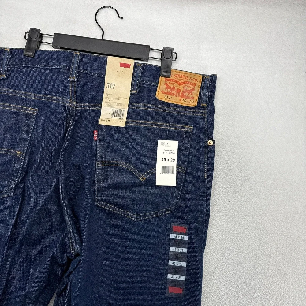Levis Jeans men's 40x29 Blue 517 Denim Western Cowboy Boot  Dark Deadstock NEW